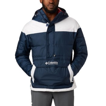 Columbia Lodge Insulated, Chamarras Azul Marino Blancos Para Hombre | 815906-TAJ